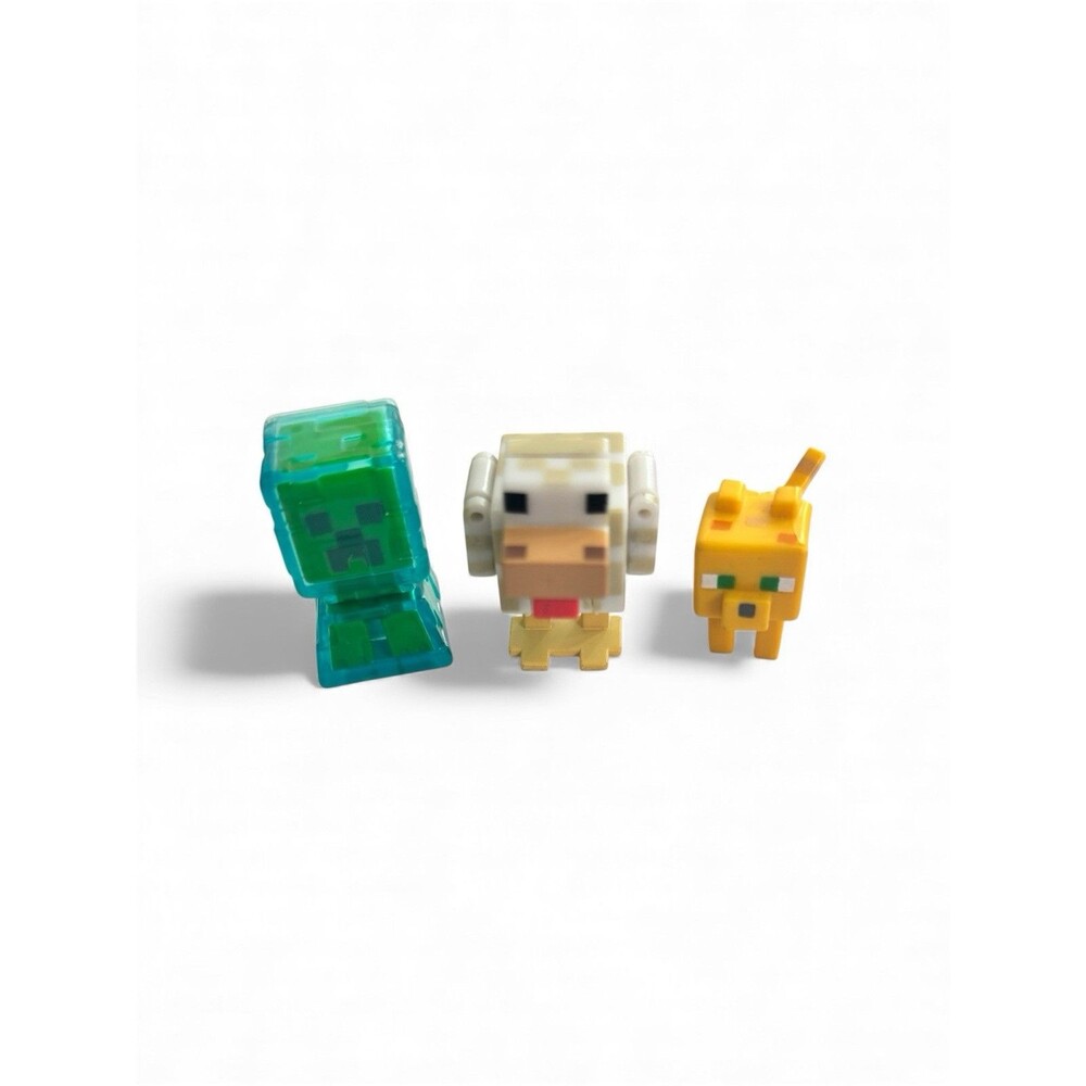 Minecraft Mini-Figures Stone Series 2 Electrified Creeper Ocelot Chicken Lot